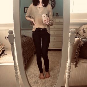 American Eagle Yellow Oversized Henley